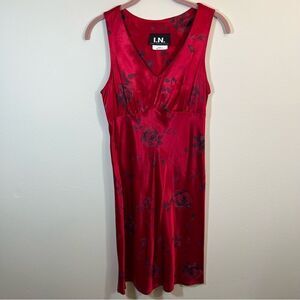 ✨ I. N. San Francisco Red Floral Satin Mini Dress 7